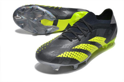 Men's Adidas Predator Accuracy Paul Pogba.1 FG Firm Ground Low-Tops Football Boots - Grey/Black/Yellow