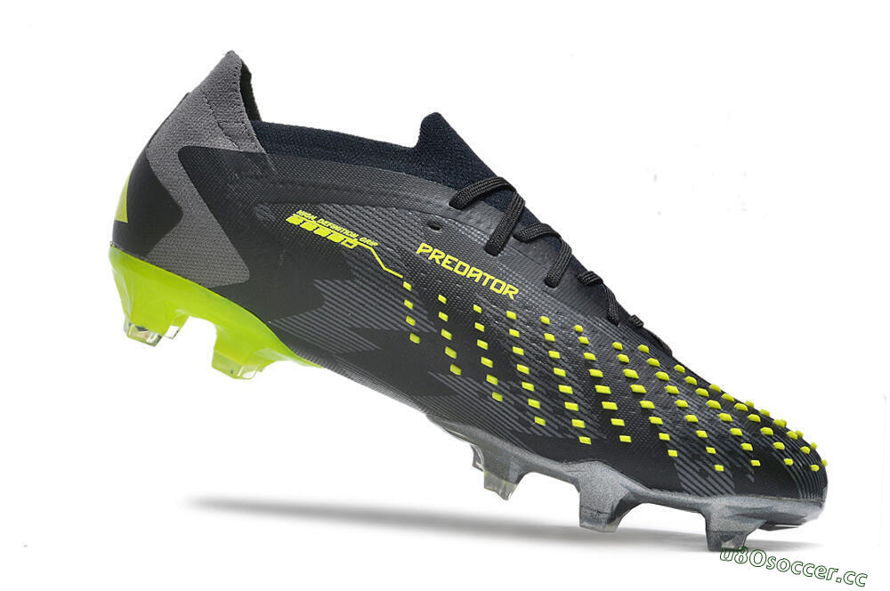Men's Adidas Predator Accuracy Paul Pogba.1 FG Firm Ground Low-Tops Football Boots - Grey/Black/Yellow 4