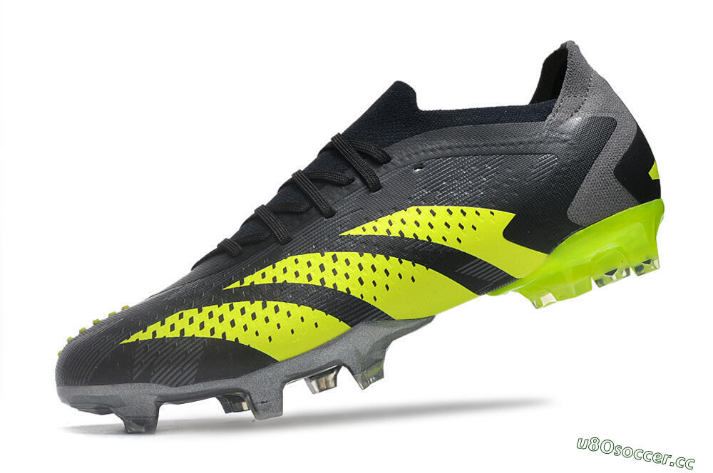 Men's Adidas Predator Accuracy Paul Pogba.1 FG Firm Ground Low-Tops Football Boots - Grey/Black/Yellow 5