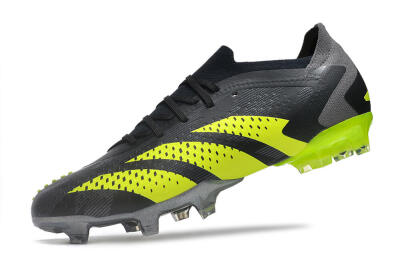 Men's Adidas Predator Accuracy Paul Pogba.1 FG Firm Ground Low-Tops Football Boots - Grey/Black/Yellow