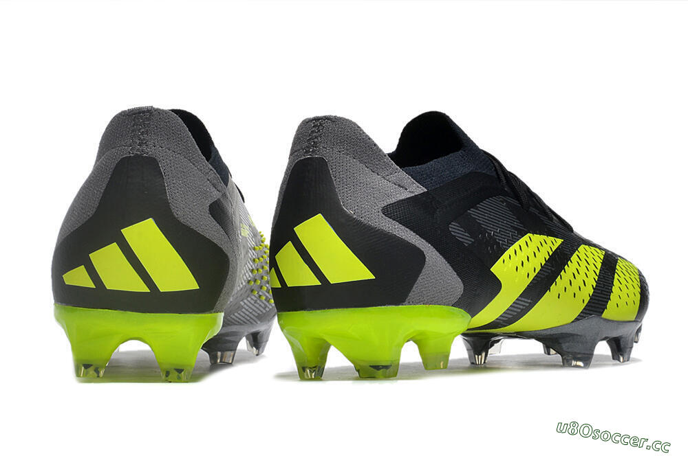 Men's Adidas Predator Accuracy Paul Pogba.1 FG Firm Ground Low-Tops Football Boots - Grey/Black/Yellow 6