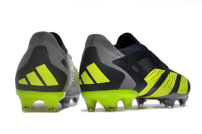 Men's Adidas Predator Accuracy Paul Pogba.1 FG Firm Ground Low-Tops Football Boots - Grey/Black/Yellow