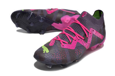 Men's Puma Future Ultimate FG Firm Ground Low-Tops Football Boots - Purple/Pink/Green