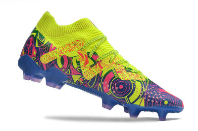 Men's Puma Future Ultimate FG Firm Ground Low-Tops Football Boots - Green/Blue/Pink