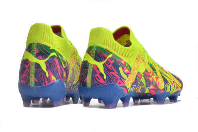 Men's Puma Future Ultimate FG Firm Ground Low-Tops Football Boots - Green/Blue/Pink