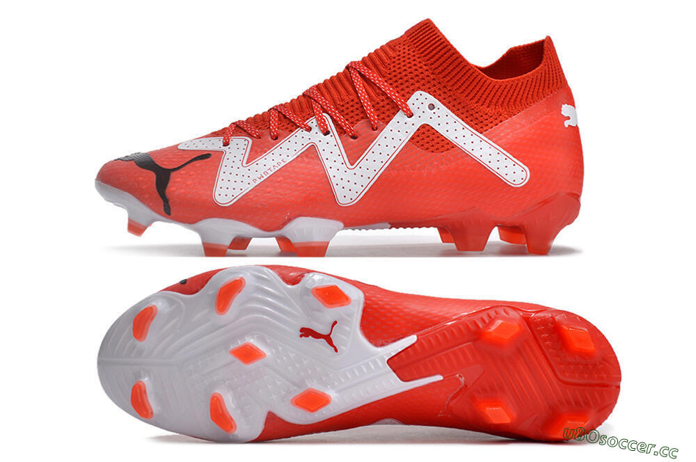 Men's Puma Future Ultimate FG Firm Ground Low-Tops Football Boots - Red/White/Black 1