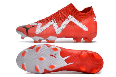 Men's Puma Future Ultimate FG Firm Ground Low-Tops Football Boots - Red/White/Black