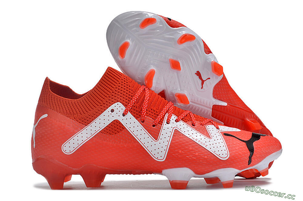 Men's Puma Future Ultimate FG Firm Ground Low-Tops Football Boots - Red/White/Black 2
