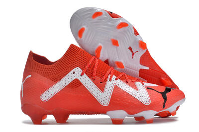 Men's Puma Future Ultimate FG Firm Ground Low-Tops Football Boots - Red/White/Black