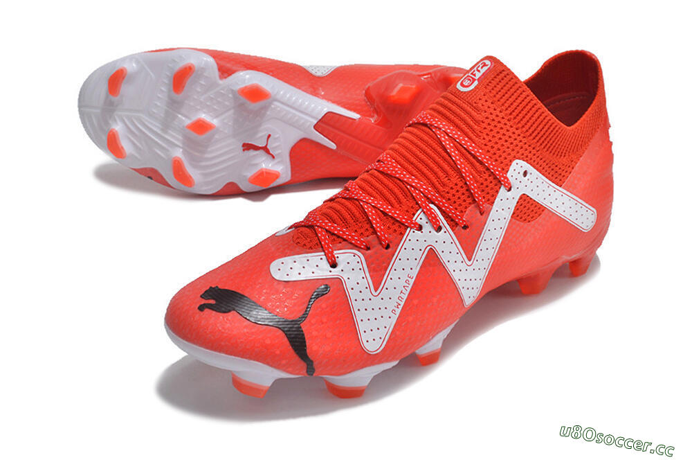 Men's Puma Future Ultimate FG Firm Ground Low-Tops Football Boots - Red/White/Black 3