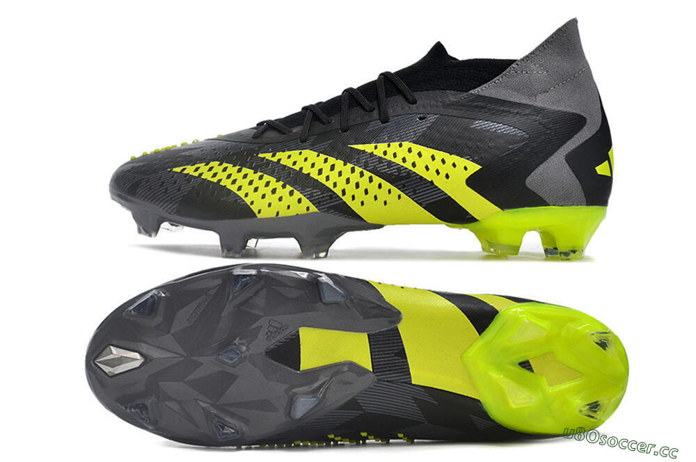 Men's Adidas Predator Accuracy.1 FG Firm Ground High-Tops Football Boots - Black/Grey/Yellow 1