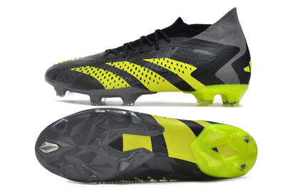 Men's Adidas Predator Accuracy.1 FG Firm Ground High-Tops Football Boots - Black/Grey/Yellow