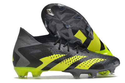 Men's Adidas Predator Accuracy.1 FG Firm Ground High-Tops Football Boots - Black/Grey/Yellow