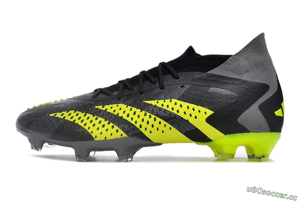 Men's Adidas Predator Accuracy.1 FG Firm Ground High-Tops Football Boots - Black/Grey/Yellow 0