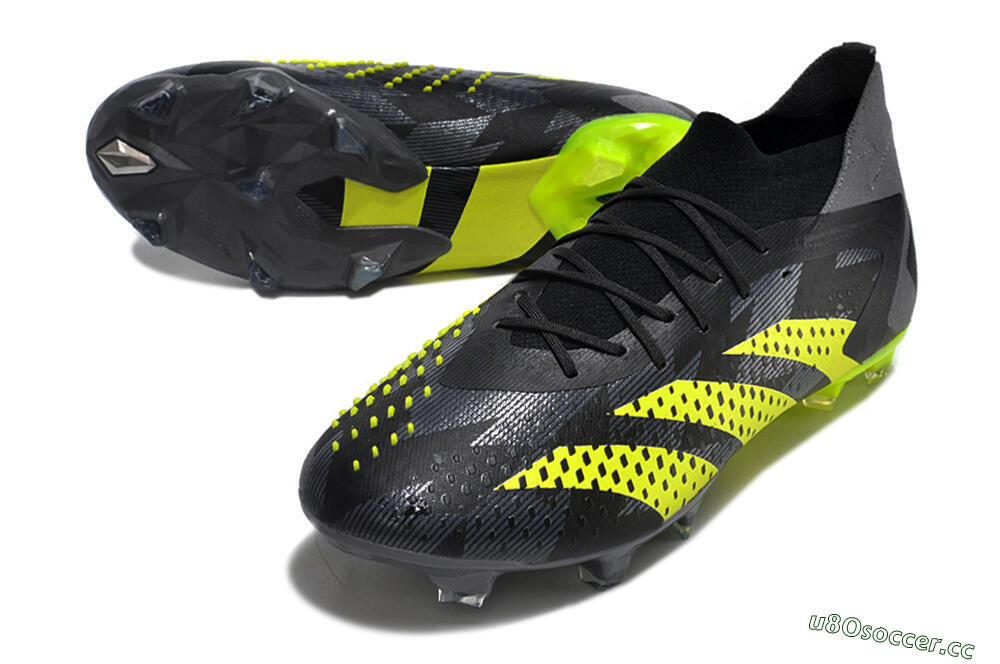 Men's Adidas Predator Accuracy.1 FG Firm Ground High-Tops Football Boots - Black/Grey/Yellow 3