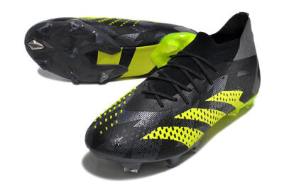 Men's Adidas Predator Accuracy.1 FG Firm Ground High-Tops Football Boots - Black/Grey/Yellow