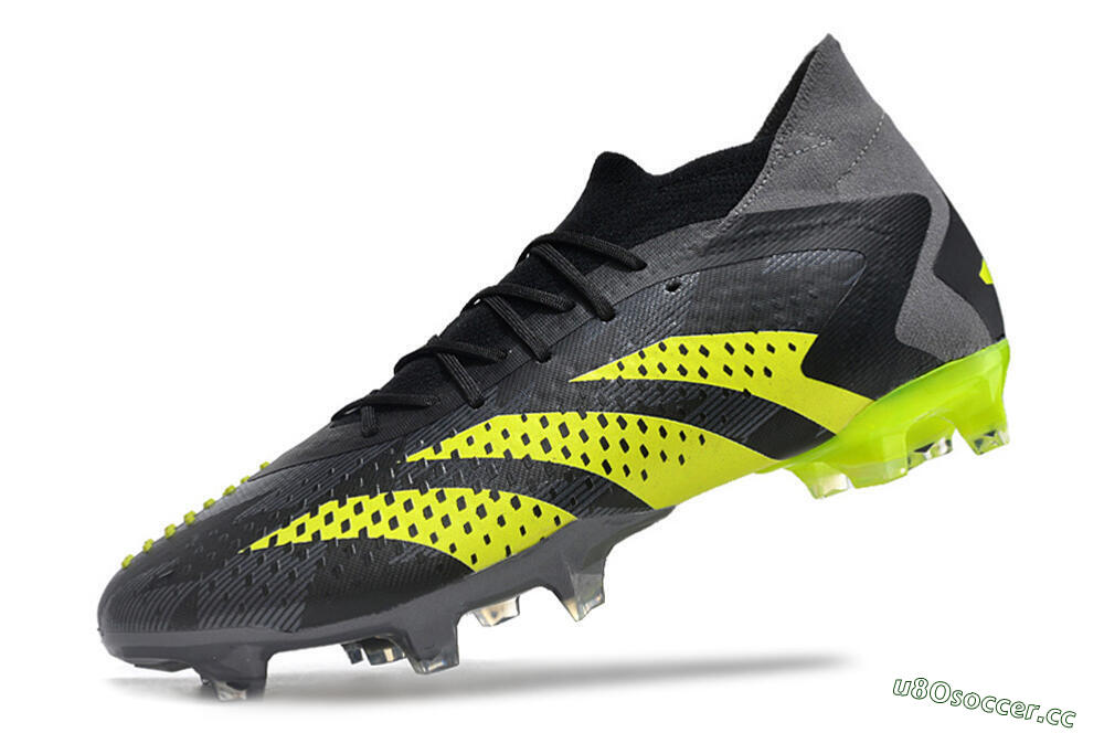 Men's Adidas Predator Accuracy.1 FG Firm Ground High-Tops Football Boots - Black/Grey/Yellow 5