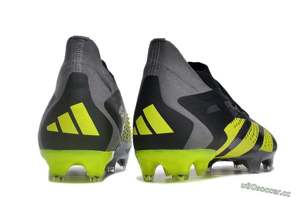 Men's Adidas Predator Accuracy.1 FG Firm Ground High-Tops Football Boots - Black/Grey/Yellow 6