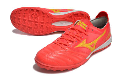 Men's Mizuno Morelia Neo 3 Pro TF Artificial Turf Low-Tops Football Shoes - Red/Yellow/White