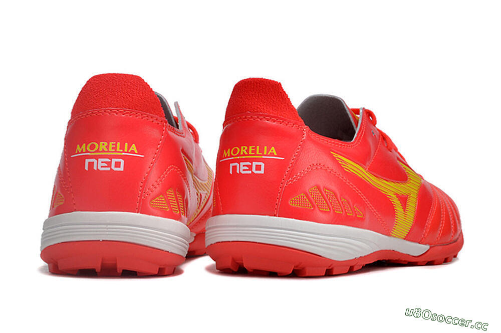 Men's Mizuno Morelia Neo 3 Pro TF Artificial Turf Low-Tops Football Shoes - Red/Yellow/White 6