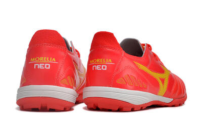 Men's Mizuno Morelia Neo 3 Pro TF Artificial Turf Low-Tops Football Shoes - Red/Yellow/White