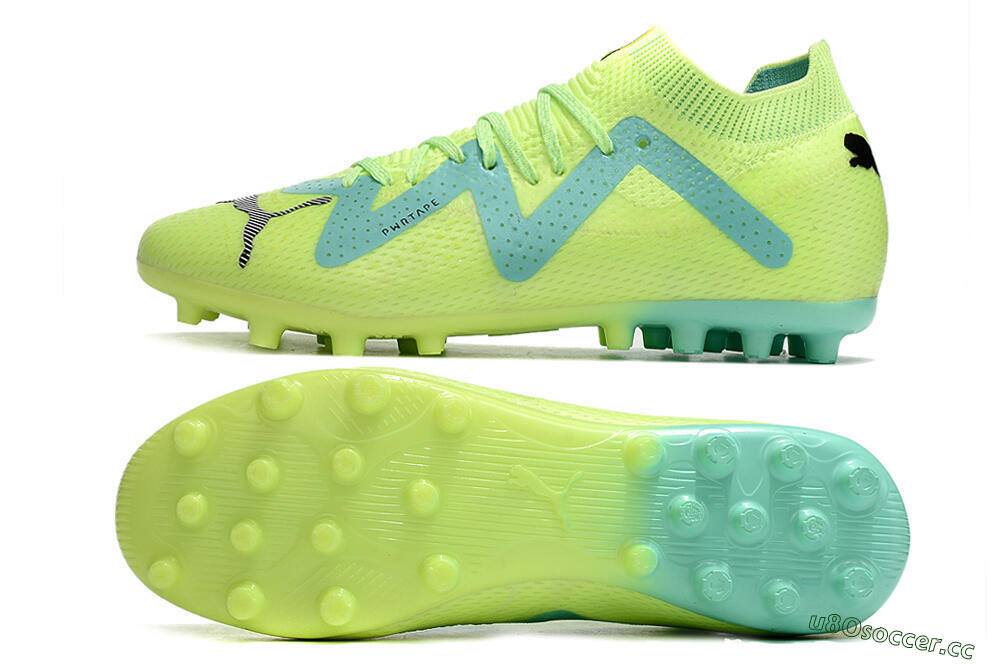 Men's Puma Future Ultimate MG Multi Ground Low-Tops Football Boots - Yellow/Blue 1