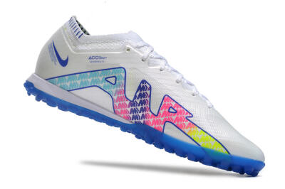 Men's Nike Air Zoom Mercurial Vapor 15 Elite TF Artificial Turf Low-Tops Football Shoes - White/Blue/Pink