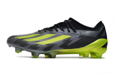 Men's Adidas x Crazyfast.1 FG Firm Ground Low-Tops Football Boots - Black/Green