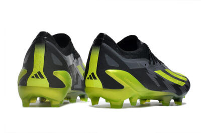 Men's Adidas x Crazyfast.1 FG Firm Ground Low-Tops Football Boots - Black/Green