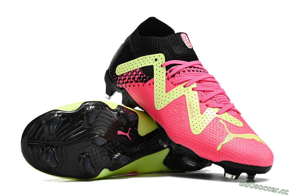 Unisex Puma Future Ultimate FG Firm Ground Low-Tops Football Boots - Yellow/Pink/Black 4