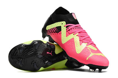 Unisex Puma Future Ultimate FG Firm Ground Low-Tops Football Boots - Yellow/Pink/Black