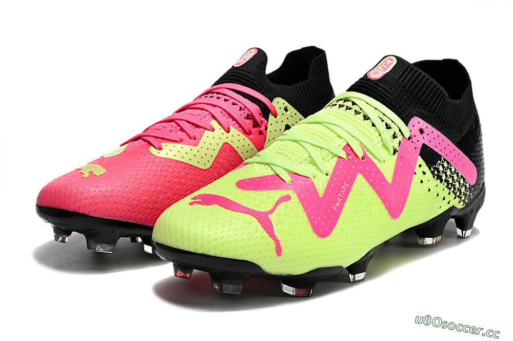 Unisex Puma Future Ultimate FG Firm Ground Low-Tops Football Boots - Yellow/Pink/Black 5