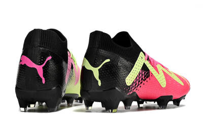 Unisex Puma Future Ultimate FG Firm Ground Low-Tops Football Boots - Yellow/Pink/Black