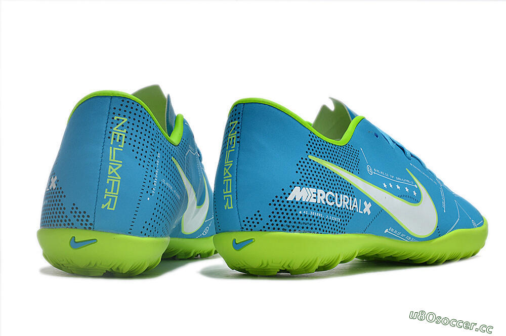 Men's NIke Mercuricalx Victory 6 TF Artificial Turf Low-Tops Football Shoes - Blue/Silver/Green 6