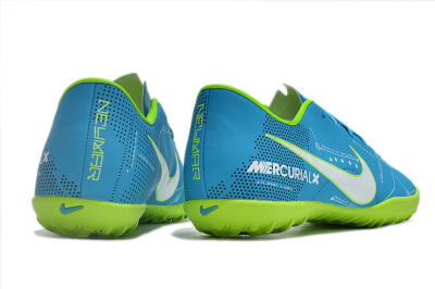 Men's NIke Mercuricalx Victory 6 TF Artificial Turf Low-Tops Football Shoes - Blue/Silver/Green