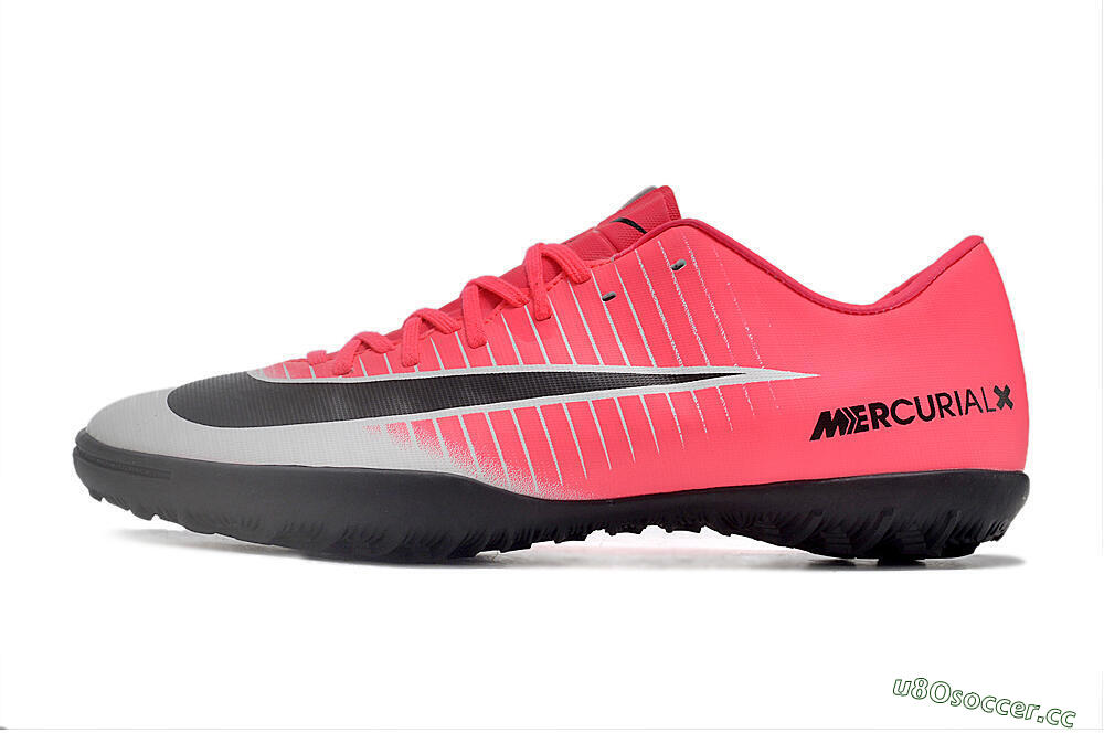 Men's NIke Mercuricalx Victory 6 TF Artificial Turf Low-Tops Football Shoes - Pink/Grey/Black 0