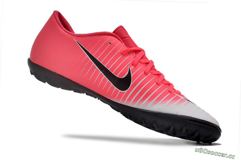 Men's NIke Mercuricalx Victory 6 TF Artificial Turf Low-Tops Football Shoes - Pink/Grey/Black 4