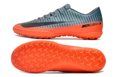 Men's NIke Mercuricalx Victory 6 TF Artificial Turf Low-Tops Football Shoes - Blue/Black/Orange