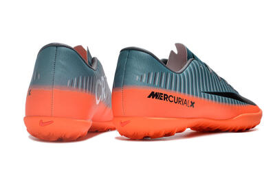Men's NIke Mercuricalx Victory 6 TF Artificial Turf Low-Tops Football Shoes - Blue/Black/Orange