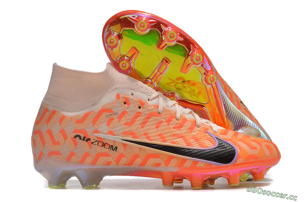 Unisex Nike Air Zoom Mercurial Superfly 9 Elite AG Artificial Grass High-Tops Football Boots - Pink/Black/Purple 2