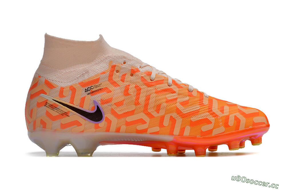 Unisex Nike Air Zoom Mercurial Superfly 9 Elite AG Artificial Grass High-Tops Football Boots - Pink/Black/Purple 6
