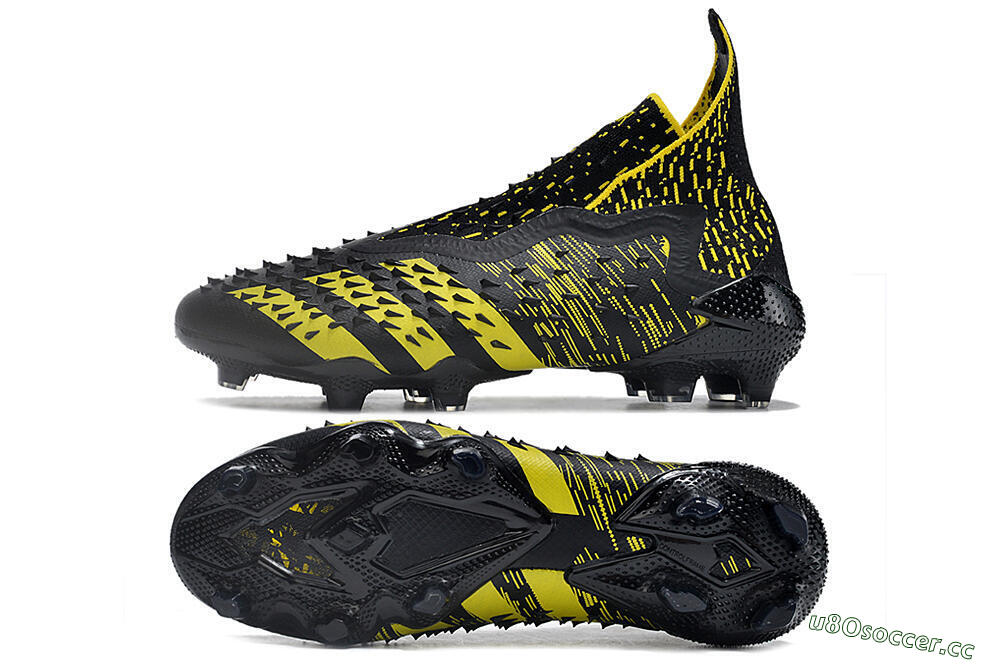Men's Adidas Predator Freak.1 FG Firm Ground High-Tops Football Boots - Black/Yellow 1