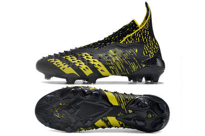 Men's Adidas Predator Freak.1 FG Firm Ground High-Tops Football Boots - Black/Yellow