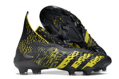 Men's Adidas Predator Freak.1 FG Firm Ground High-Tops Football Boots - Black/Yellow