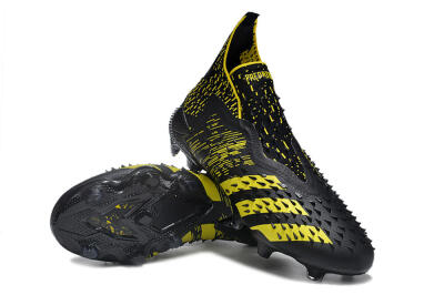 Men's Adidas Predator Freak.1 FG Firm Ground High-Tops Football Boots - Black/Yellow