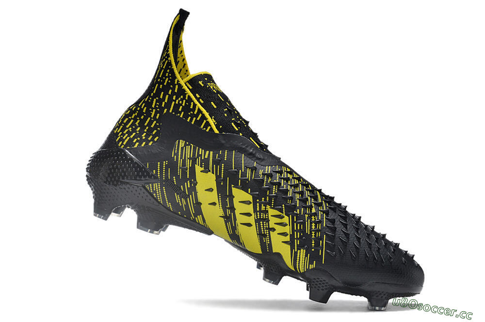 Men's Adidas Predator Freak.1 FG Firm Ground High-Tops Football Boots - Black/Yellow 4