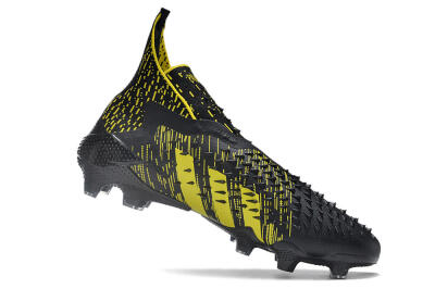 Men's Adidas Predator Freak.1 FG Firm Ground High-Tops Football Boots - Black/Yellow