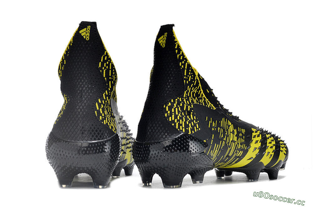 Men's Adidas Predator Freak.1 FG Firm Ground High-Tops Football Boots - Black/Yellow 6