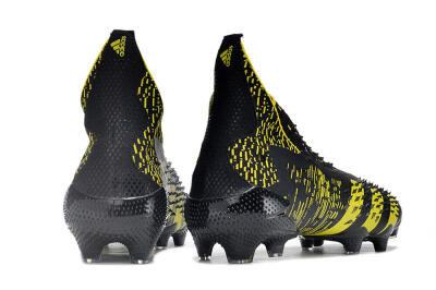Men's Adidas Predator Freak.1 FG Firm Ground High-Tops Football Boots - Black/Yellow