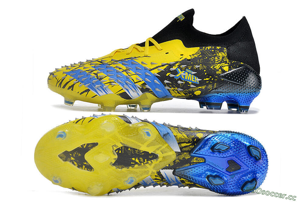 Men's Adidas Predator Freak.1 Low FG Firm Ground Low-Tops Football Boots - Yellow/Black/Blue 1